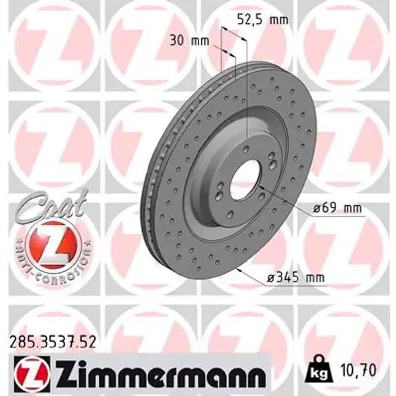 ZIMMERMANN stabdžių diskas 285.3537.52