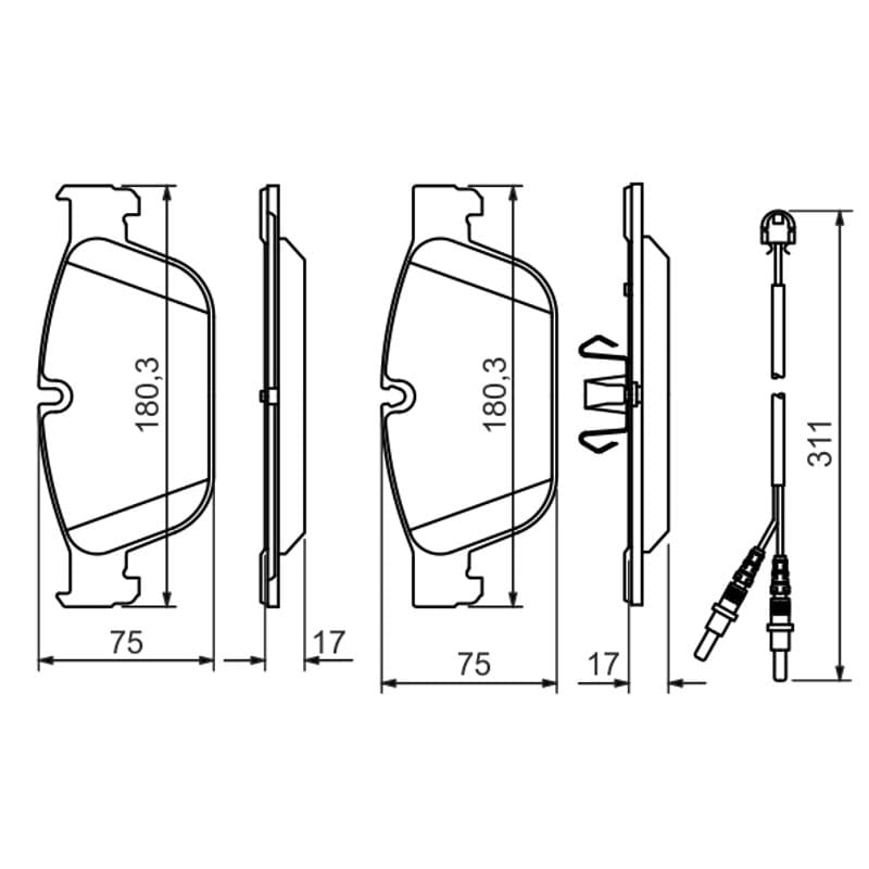 BOSCH 0 986 494 526 stabdžių trinkelių rinkinys, diskinis stabdys