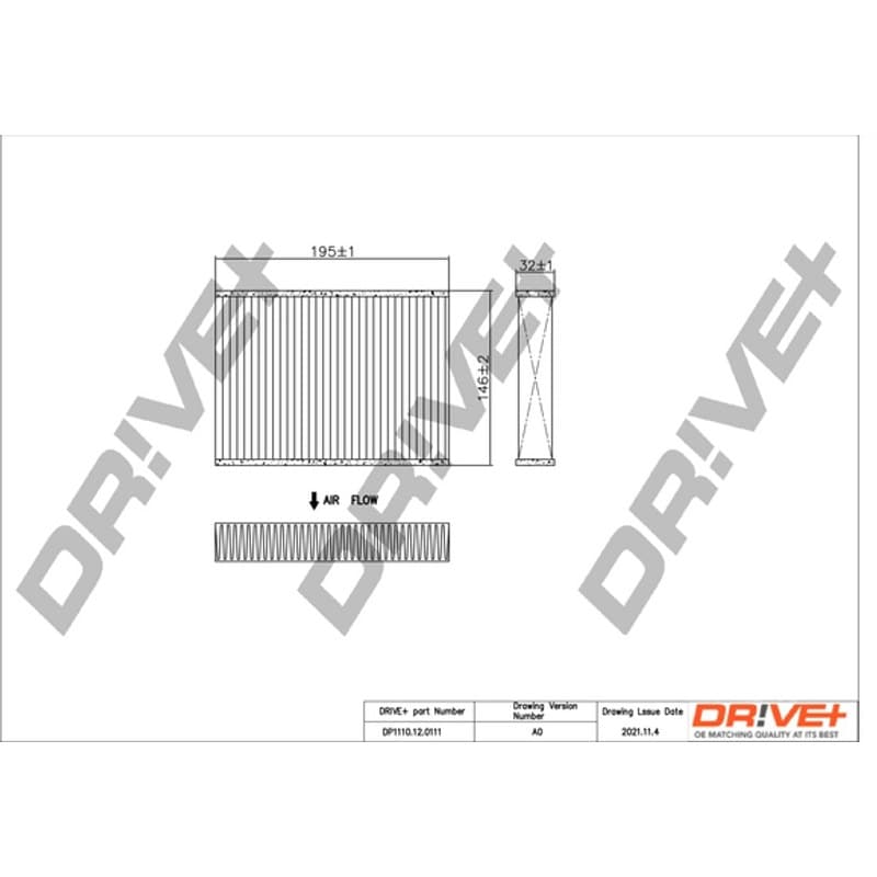 DRVE filtras, salono oras DP1110.12.0111