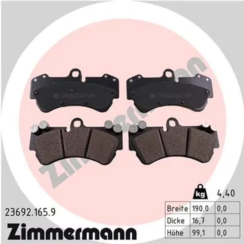 ZIMMERMANN 23692.165.9 stabdžių trinkelių rinkinys, diskinis stabdys