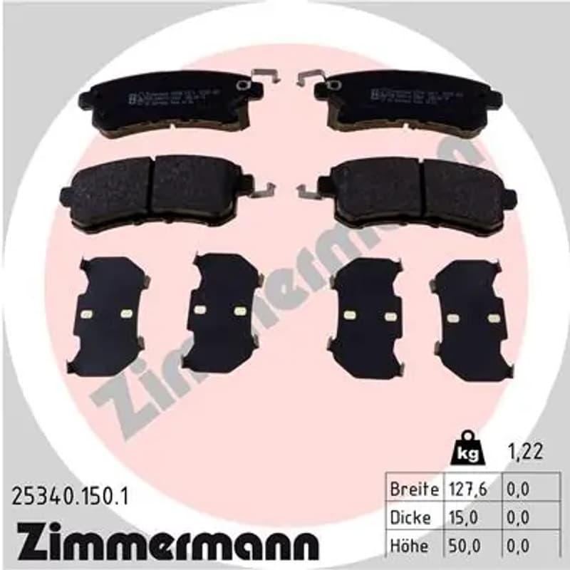 ZIMMERMANN stabdžių trinkelių rinkinys, diskinis stabdys 25340.150.1