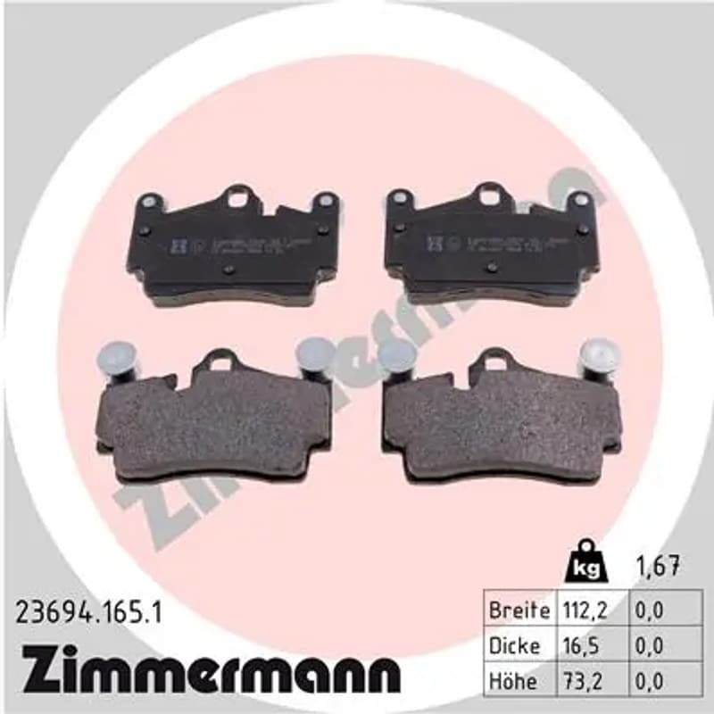 ZIMMERMANN 23694.165.1 stabdžių trinkelių rinkinys, diskinis stabdys