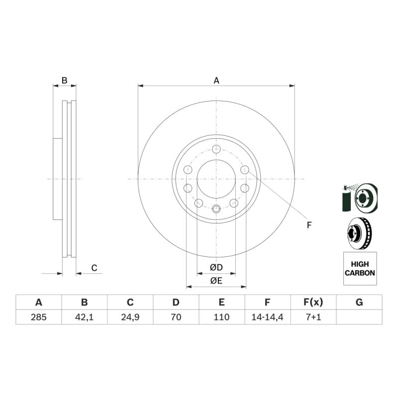 BOSCH 0 986 479 107 stabdžių diskas