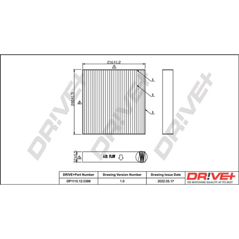 DRVE filtras, salono oras DP1110.12.0389