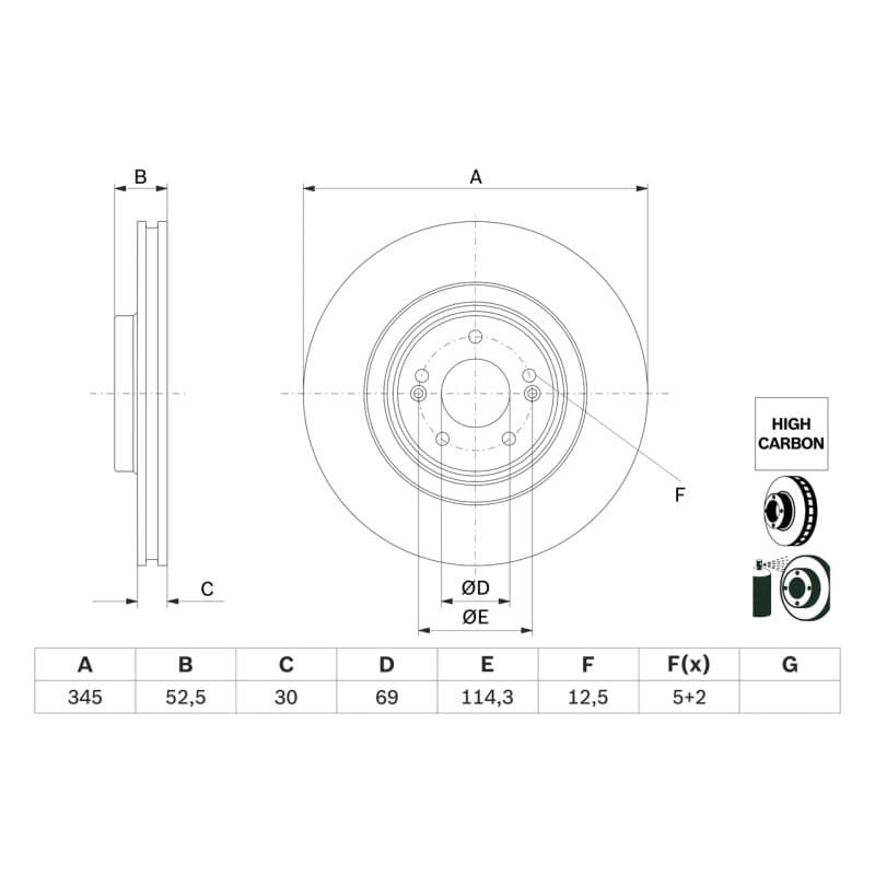 BOSCH 0 986 479 G26 stabdžių diskas