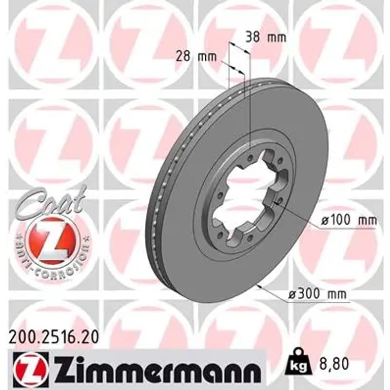ZIMMERMANN stabdžių diskas 200.2516.20