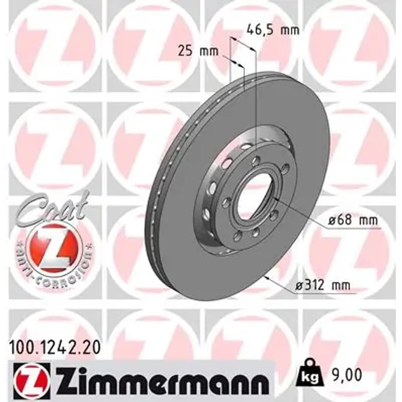 ZIMMERMANN stabdžių diskas 100.1242.20
