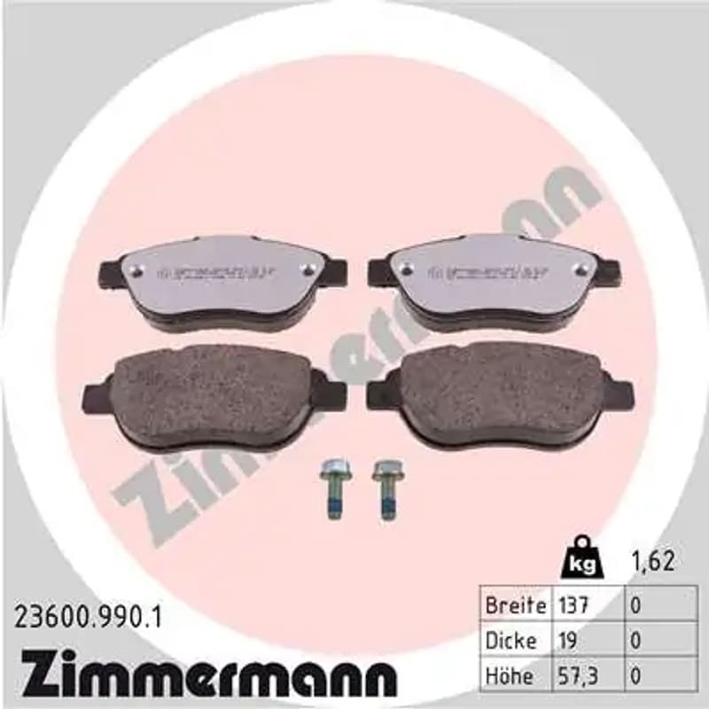 ZIMMERMANN stabdžių trinkelių rinkinys, diskinis stabdys 23600.990.1