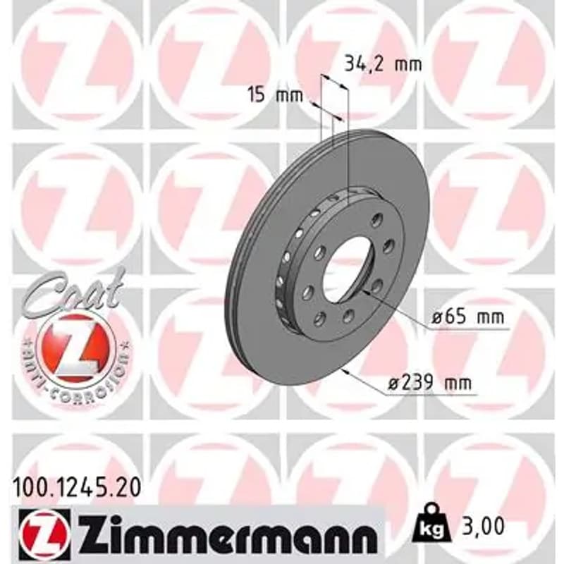 ZIMMERMANN stabdžių diskas 100.1245.20