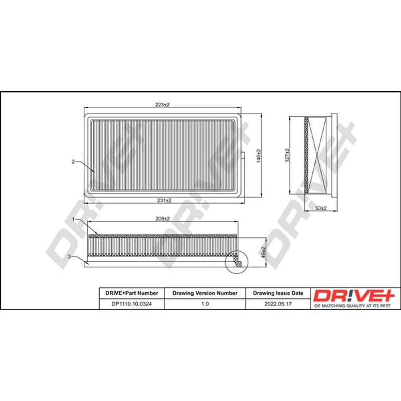 DRVE DP1110.10.0324 oro filtras
