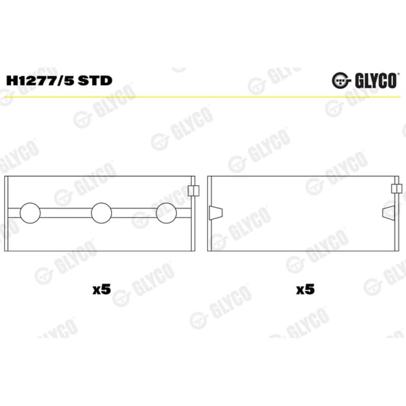GLYCO pagrindiniai guoliai, alkūninis velenas H1277/5 STD