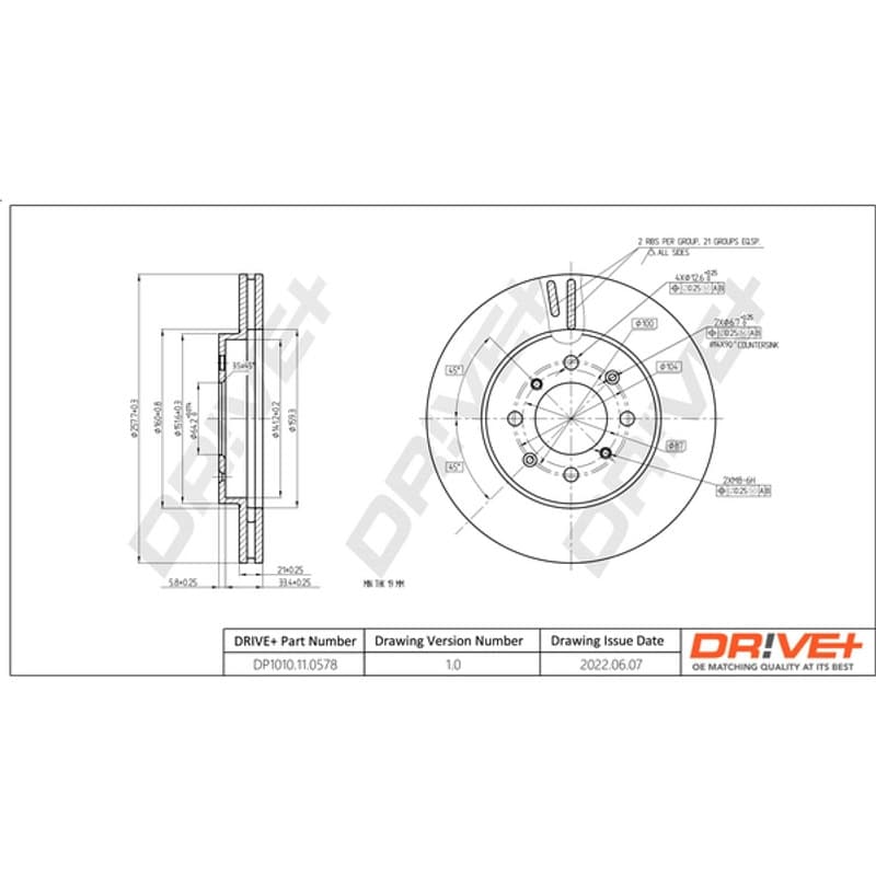 DRVE stabdžių diskas DP1010.11.0578