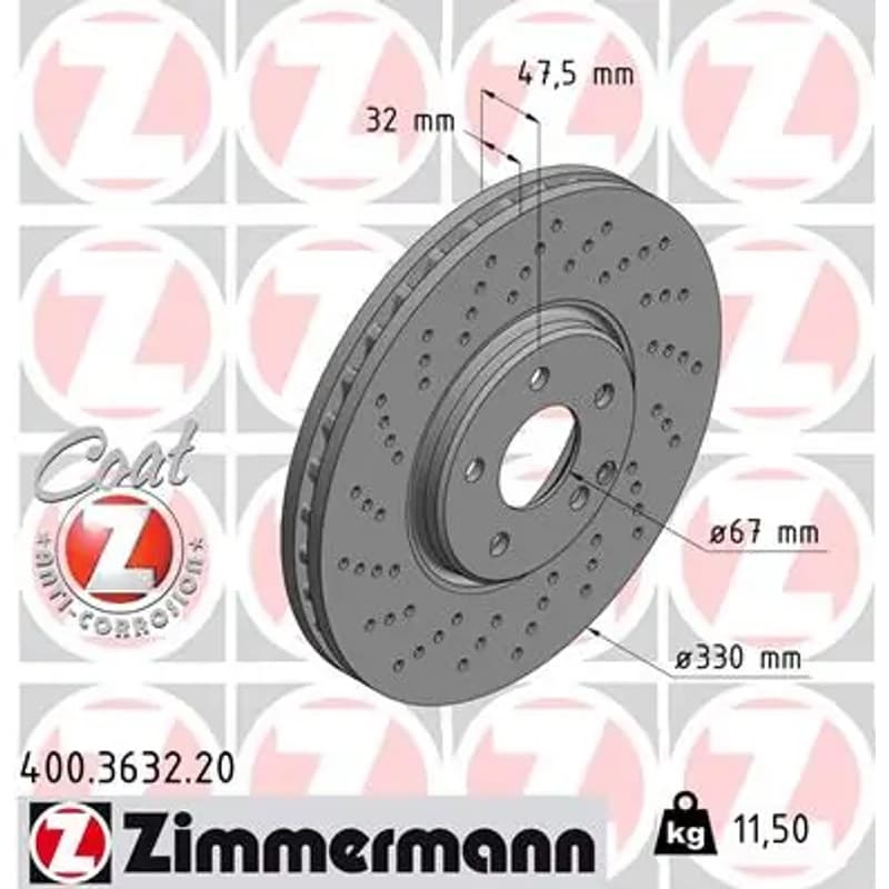 ZIMMERMANN stabdžių diskas 400.3632.20