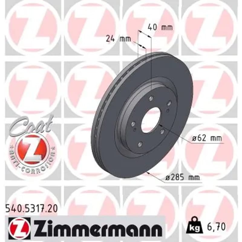ZIMMERMANN stabdžių diskas 540.5317.20
