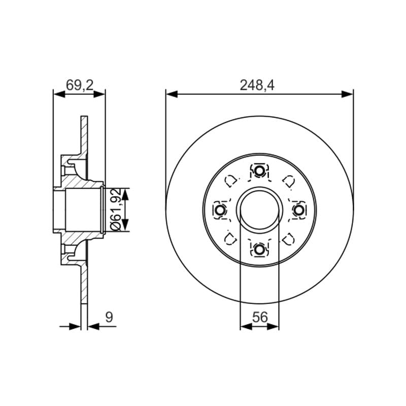 BOSCH 0 986 479 S43 stabdžių diskas