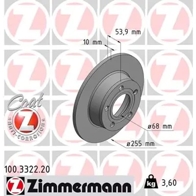ZIMMERMANN stabdžių diskas 100.3322.20