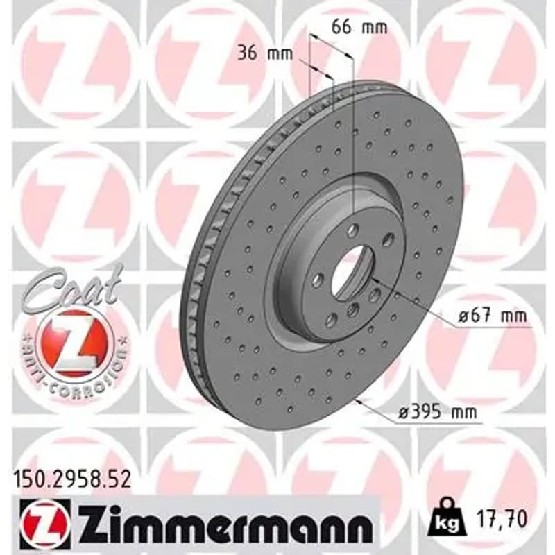 ZIMMERMANN stabdžių diskas 150.2958.52