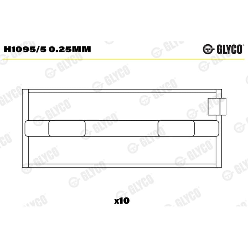 GLYCO pagrindiniai guoliai, alkūninis velenas H1095/5 0.25mm