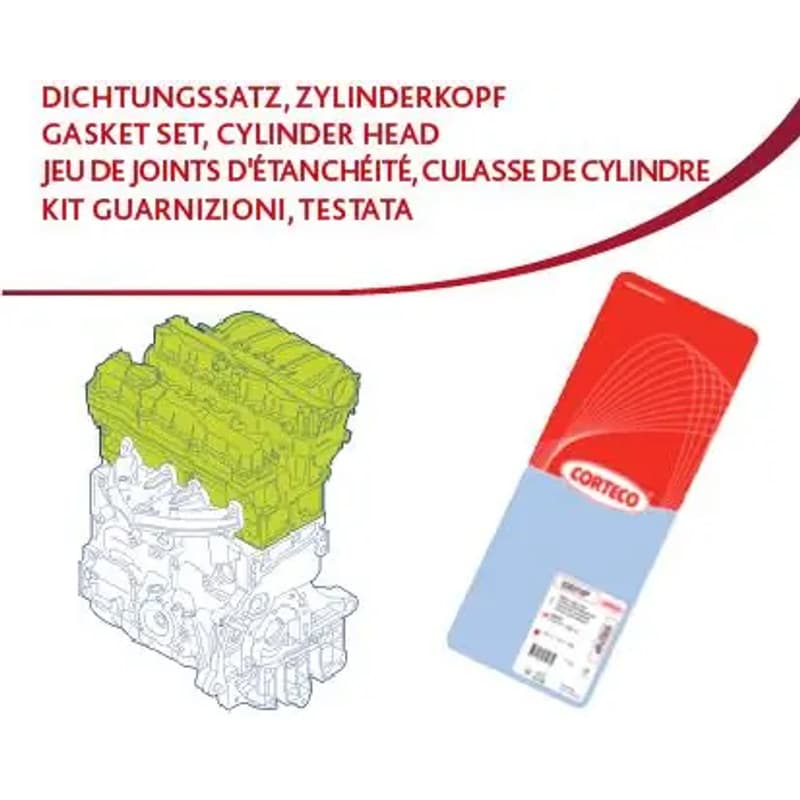 CORTECO tarpiklių komplektas, cilindro galva 83403629