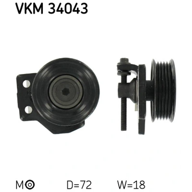 SKF VKM 34043 diržo įtempiklis, V formos rumbuotas diržas