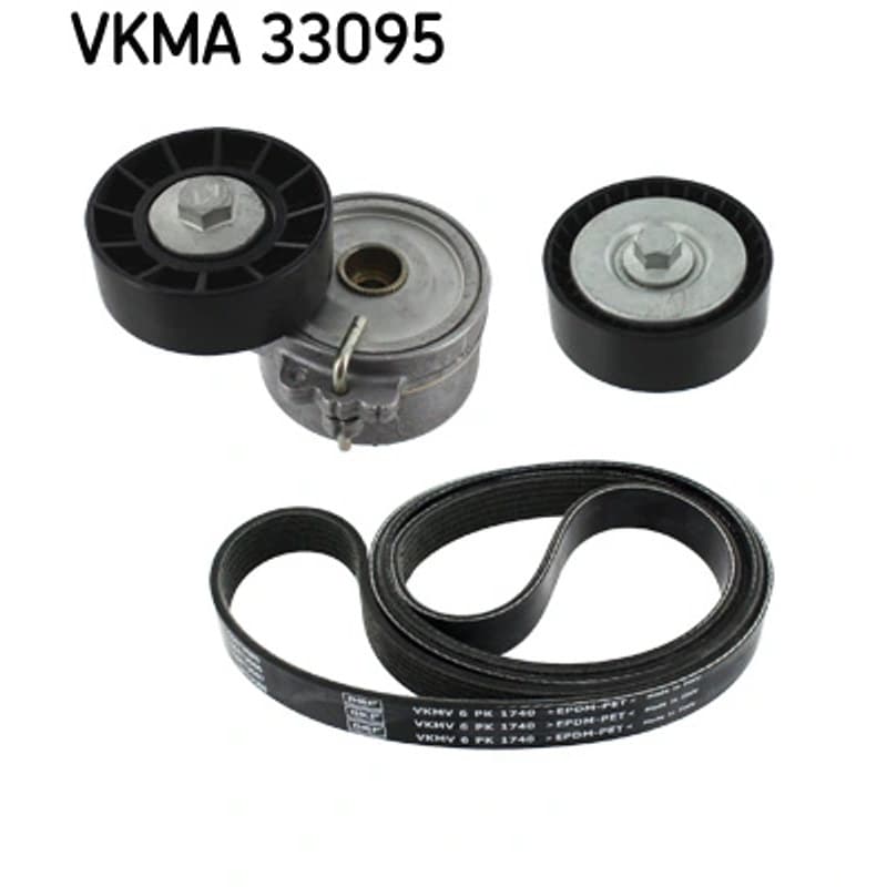 SKF VKMA 33095 V formos rumbuotas diržas, komplektas