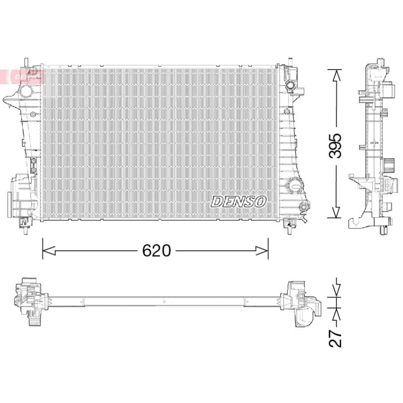 DENSO radiatorius, variklio aušinimas DRM15009