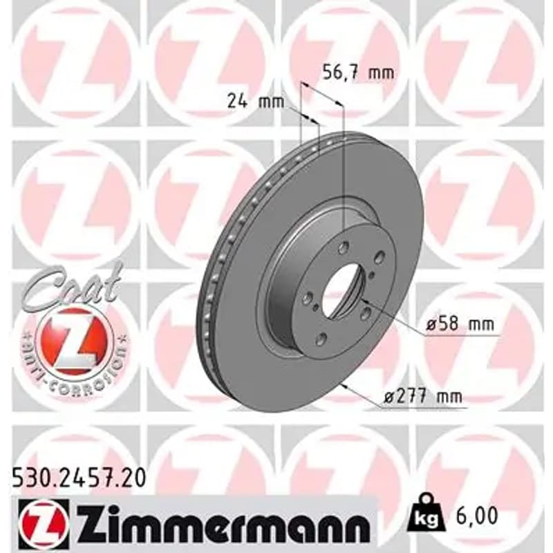 ZIMMERMANN stabdžių diskas 530.2457.20