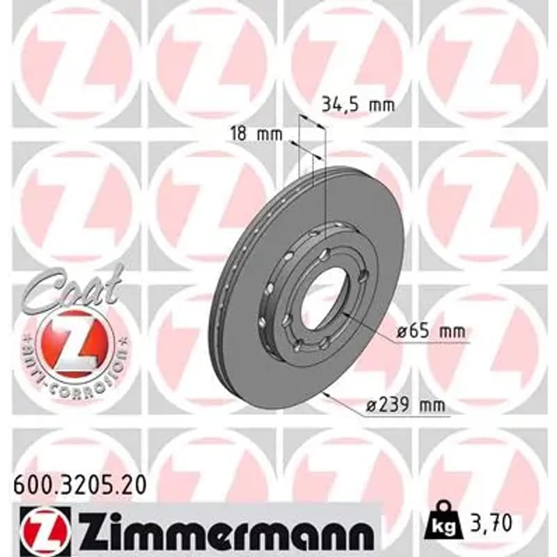 ZIMMERMANN stabdžių diskas 600.3205.20