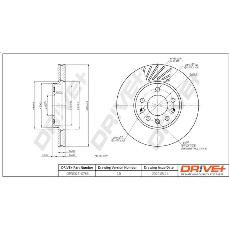 DRVE stabdžių diskas DP1010.11.0786