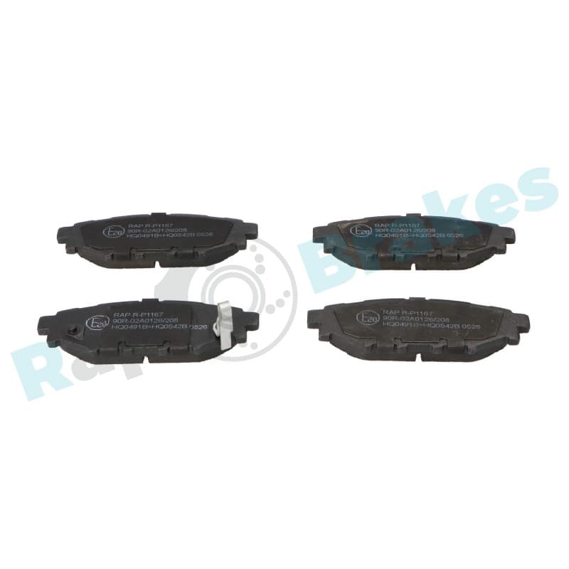 RAPBRAKES stabdžių trinkelių rinkinys, diskinis stabdys R-P1167