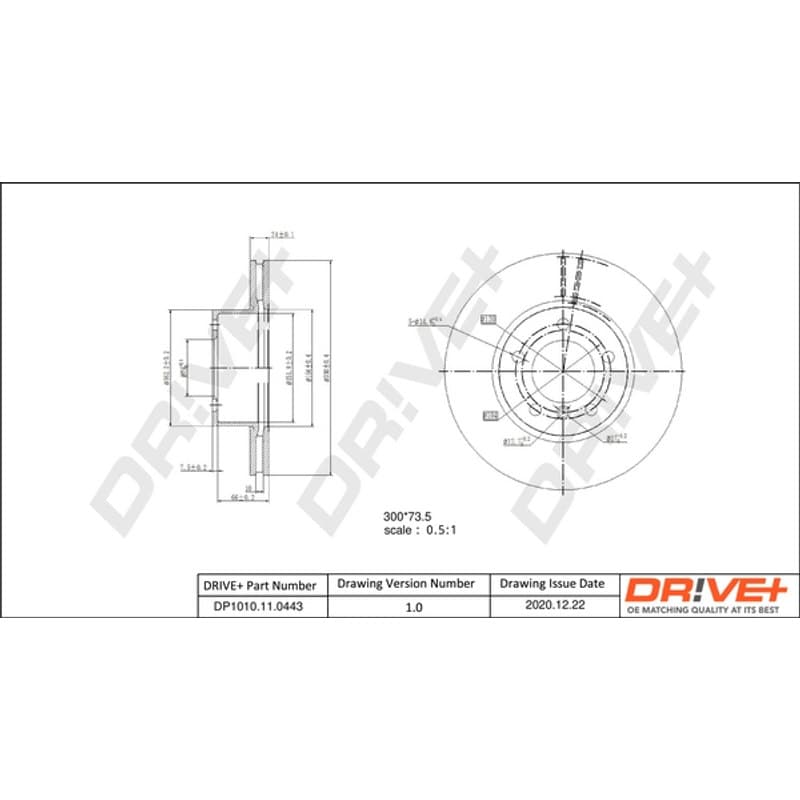 DRVE DP1010.11.0443 stabdžių diskas