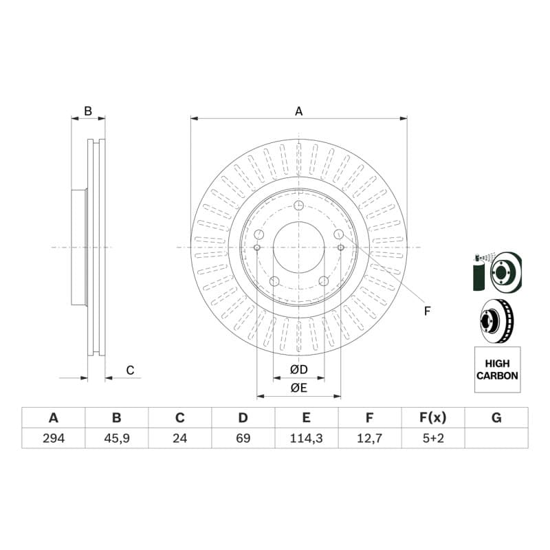 BOSCH 0 986 479 E76 stabdžių diskas