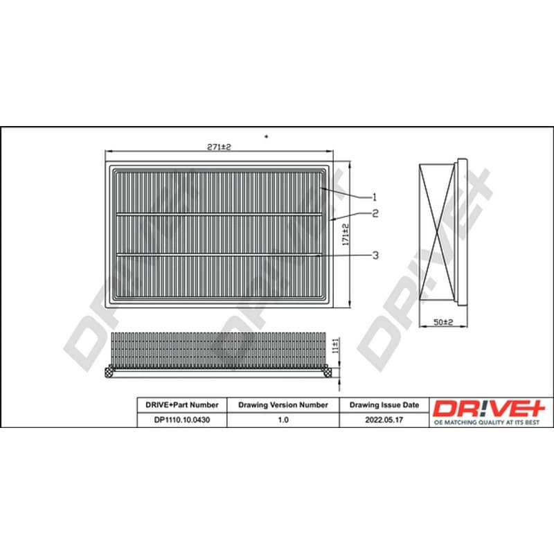 DRVE DP1110.10.0430 oro filtras
