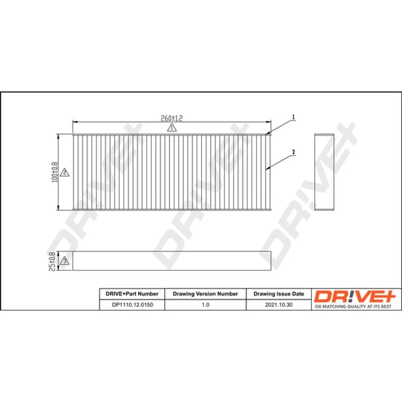 DRVE filtras, salono oras DP1110.12.0150