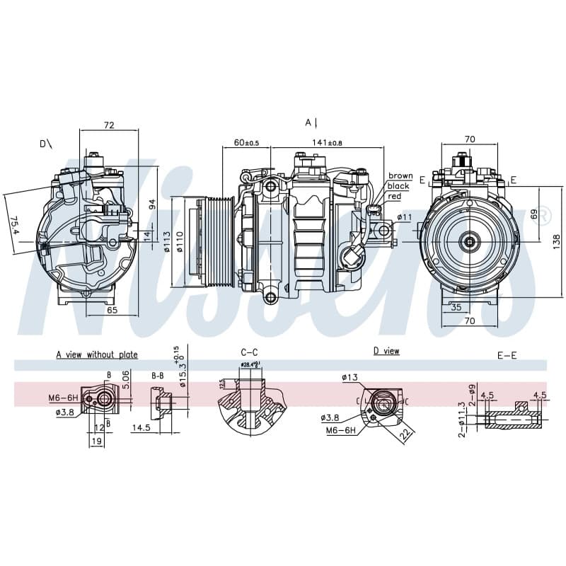 NISSENS kondicionieriaus kompresorius 890060