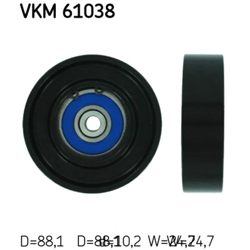 SKF VKM 61038 kreipiantysis skriemulys, V formos rumbuotas diržas
