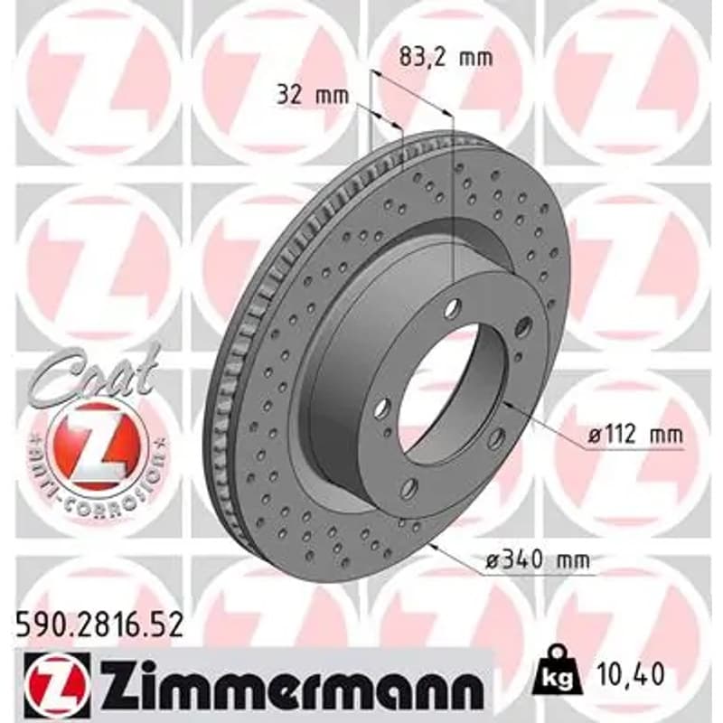 ZIMMERMANN stabdžių diskas 590.2816.52