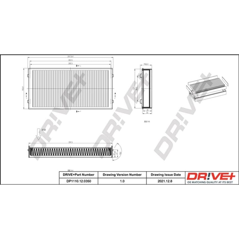 DRVE filtras, salono oras DP1110.12.0350
