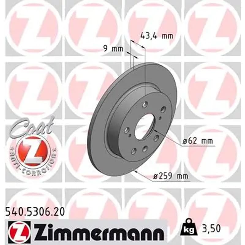 ZIMMERMANN stabdžių diskas 540.5306.20