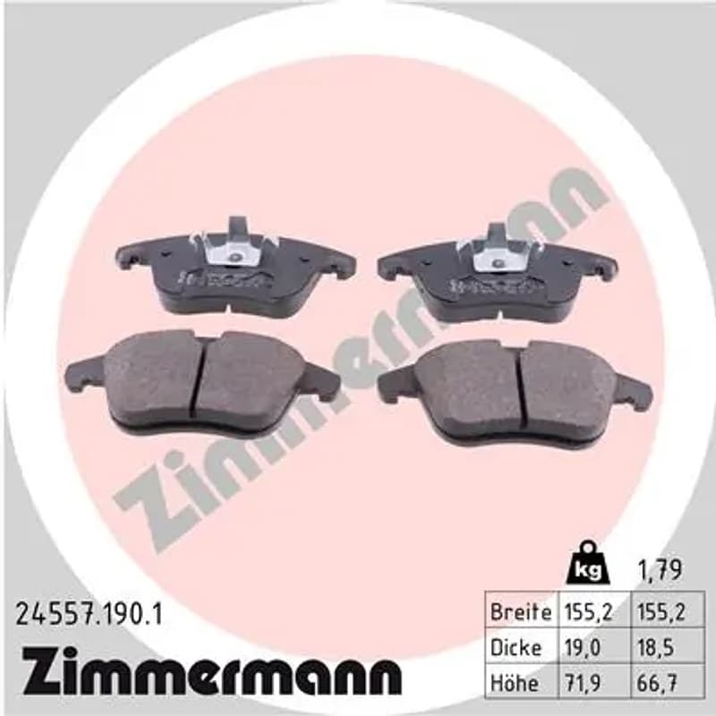 ZIMMERMANN stabdžių trinkelių rinkinys, diskinis stabdys 24557.190.1