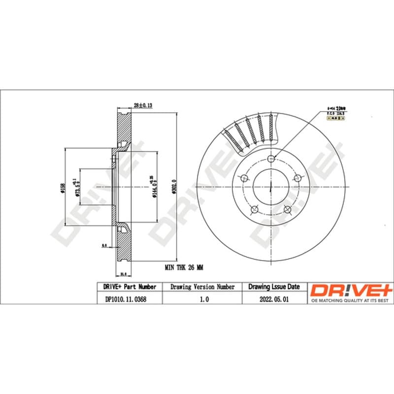 DRVE stabdžių diskas DP1010.11.0368