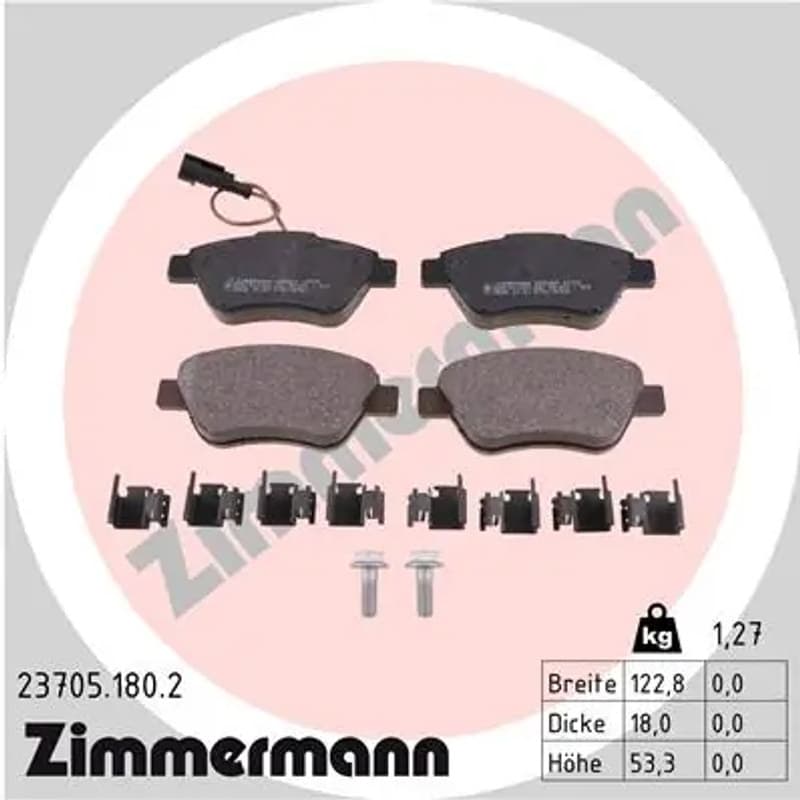 ZIMMERMANN 23705.180.2 stabdžių trinkelių rinkinys, diskinis stabdys