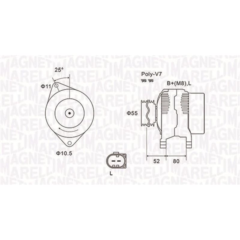 MAGNETIMARELLI kintamosios srovės generatorius 063731837010