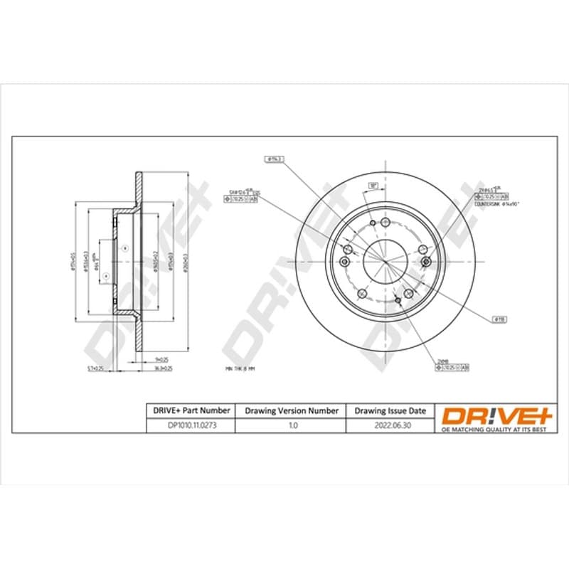 DRVE DP1010.11.0273 stabdžių diskas