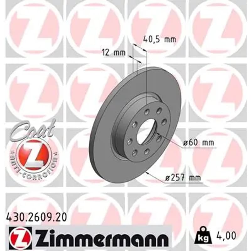 ZIMMERMANN stabdžių diskas 430.2609.20