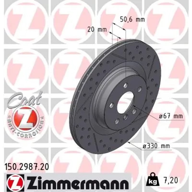 ZIMMERMANN stabdžių diskas 150.2987.20