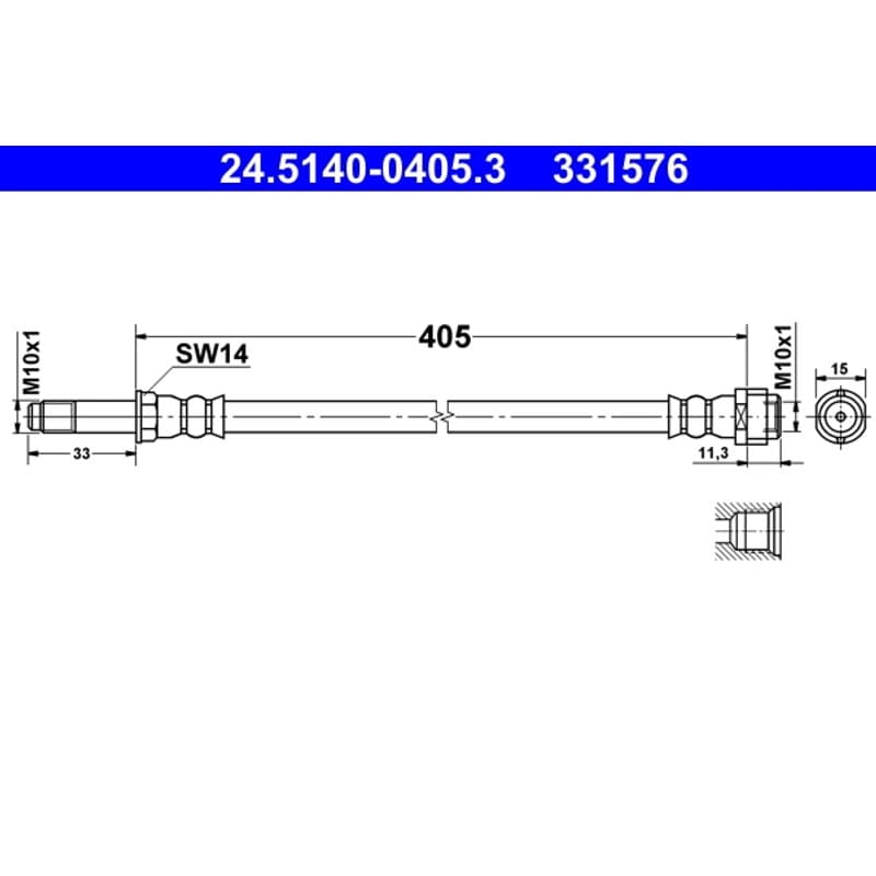 ATE stabdžių žarnelė 24.5140-0405.3