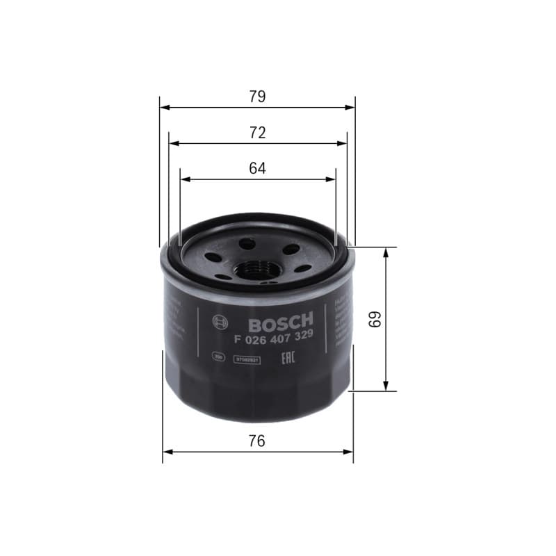 BOSCH F 026 407 329 alyvos filtras