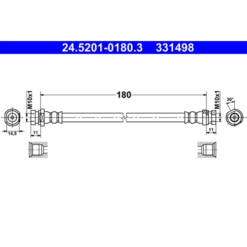 ATE stabdžių žarnelė 24.5201-0180.3