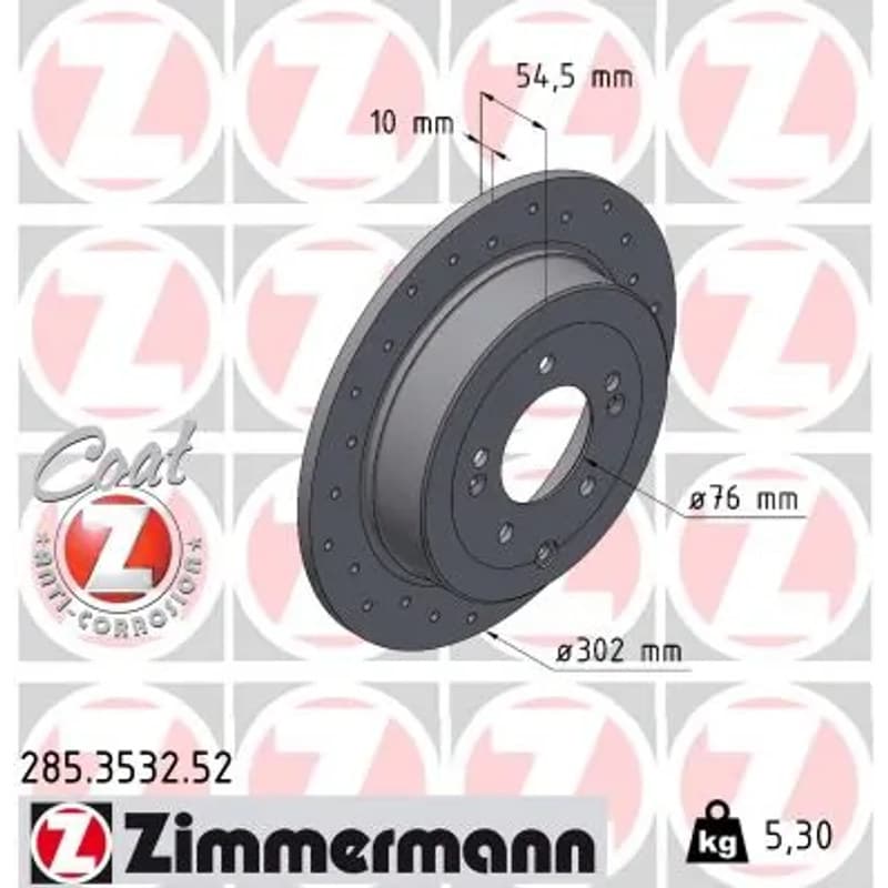 ZIMMERMANN stabdžių diskas 285.3532.52